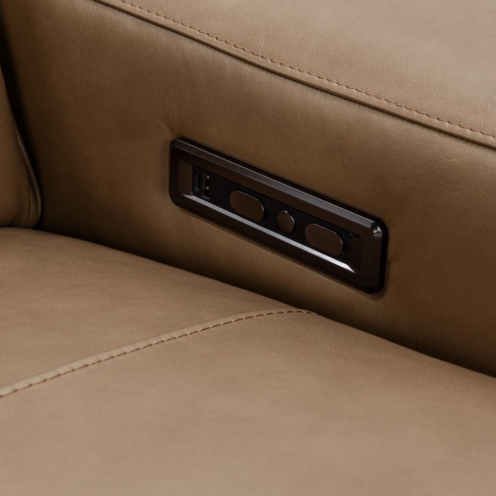 Classic Home - Kadon Zero Gravity Power Recliner Upholstered Leather Sofa - Tan - 2222SF11