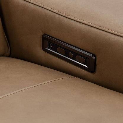 Classic Home - Kadon Zero Gravity Power Recliner Upholstered Leather Sofa - Tan - 2222SF11
