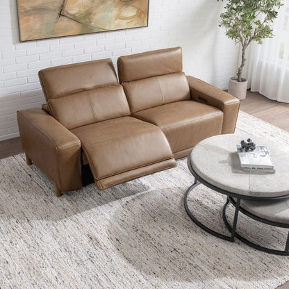 Classic Home - Kadon Zero Gravity Power Recliner Upholstered Leather Sofa - Tan - 2222SF11
