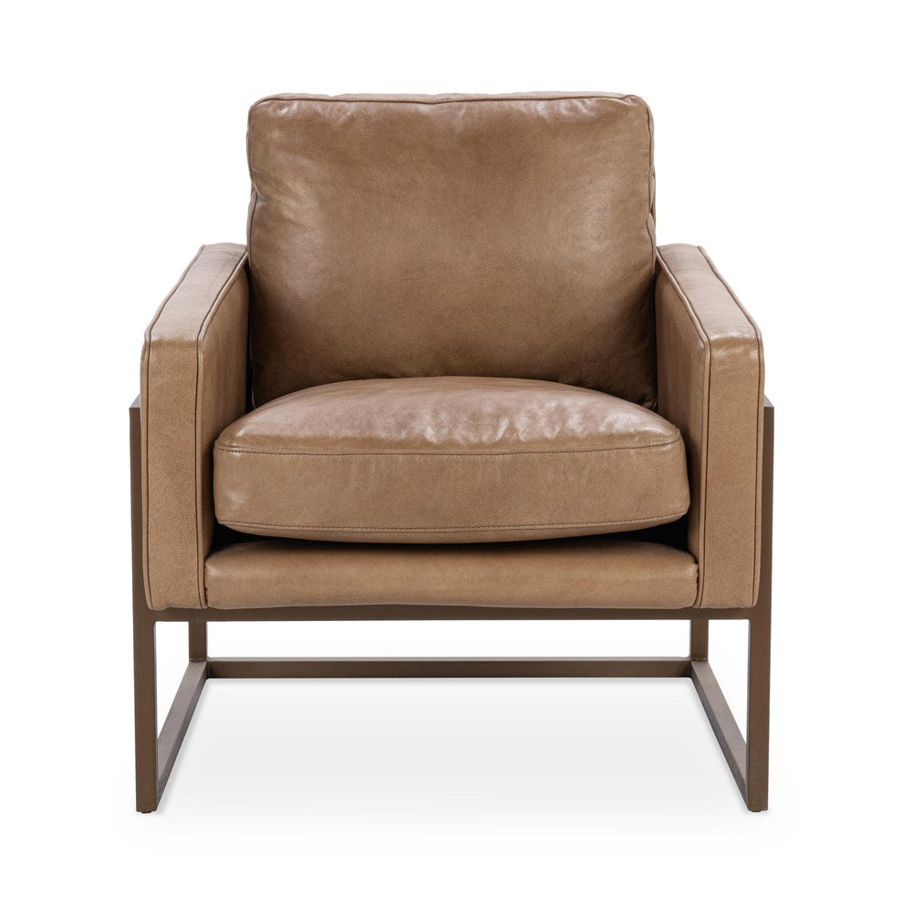 Classic Home - Ken Top Grain Leather Accent Chair - Tan - 53006528 view 2