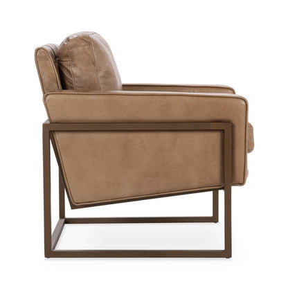 Classic Home - Ken Top Grain Leather Accent Chair - Tan - 53006528 view 3