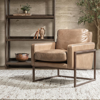 Classic Home - Ken Top Grain Leather Accent Chair - Tan - 53006528 view 6