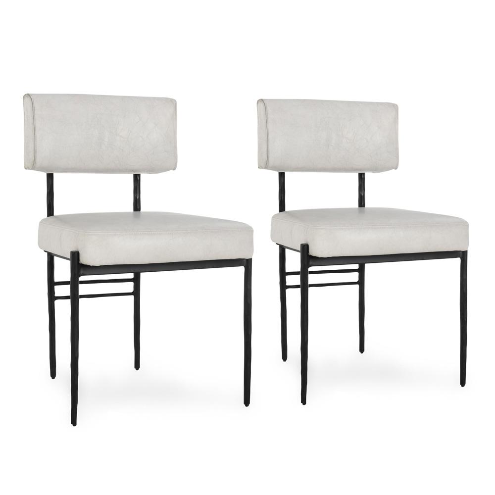 Classic Home - Kester Set Of 2 Leather Upholstered Dining Chair In Off White - 53051669 veiw 1