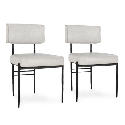 Classic Home - Kester Set Of 2 Leather Upholstered Dining Chair In Off White - 53051669 veiw 1