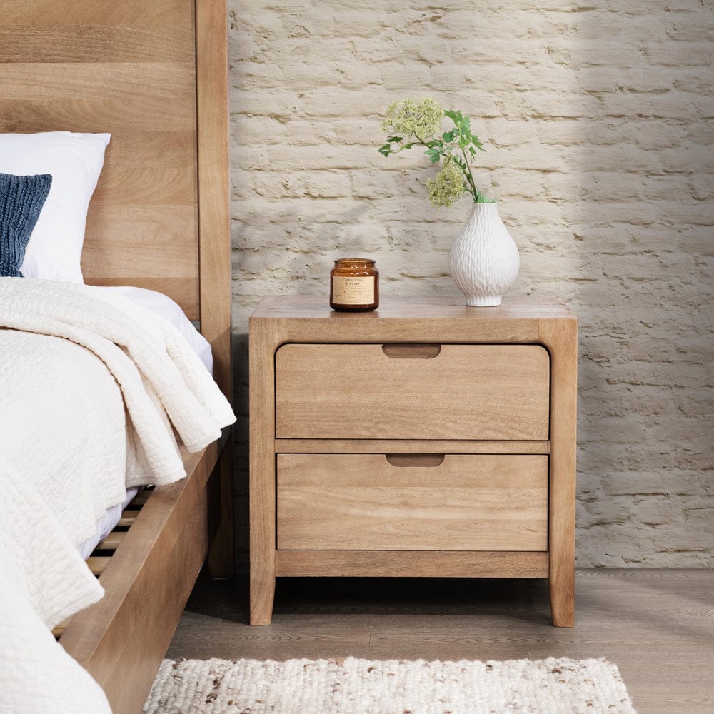 Classic Home - Laguna 2-Drawer Mango Wood Nightstand - Natural - 54010257 view 8