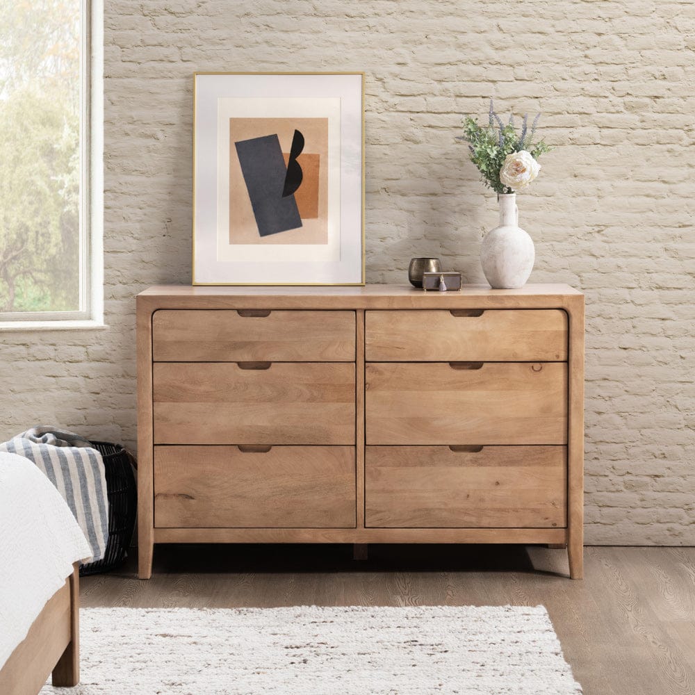 Classic Home - Laguna 6-Drawer Mango Wood Dresser - Natural - 54010258 view 9