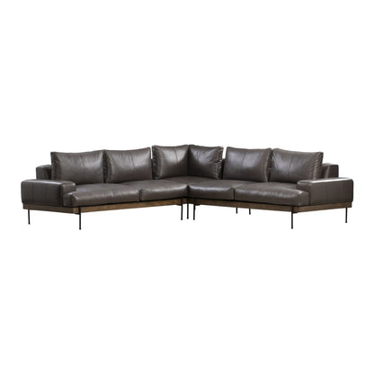 Classic Home - Largo Top Grain Leather Sectional - Brown - 53007574 view 1