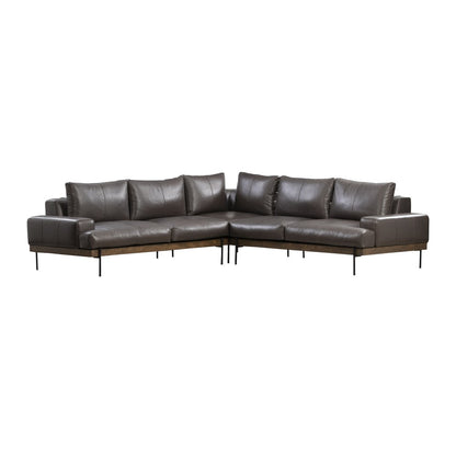 Classic Home - Largo Top Grain Leather Sectional - Brown - 53007574 view 2