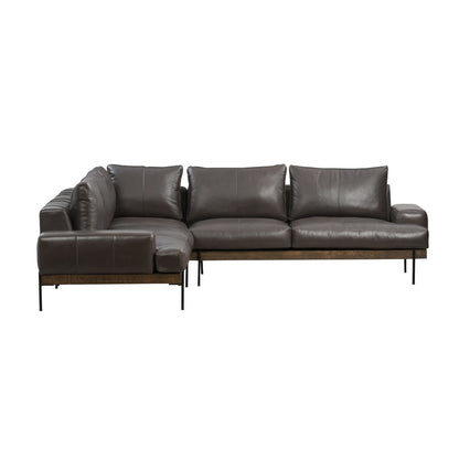 Classic Home - Largo Top Grain Leather Sectional - Brown - 53007574 view 3