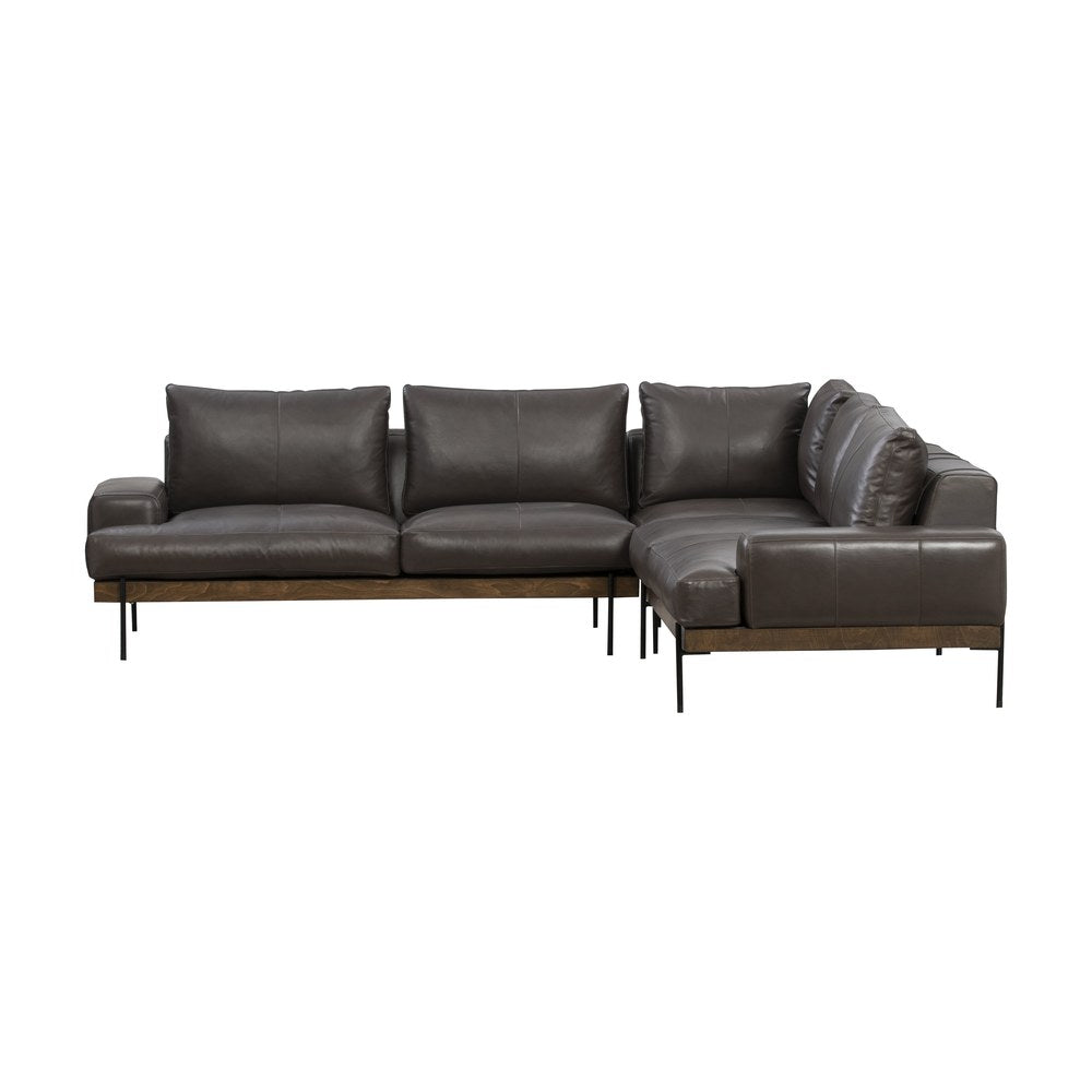 Classic Home - Largo Top Grain Leather Sectional - Brown - 53007574 view 4