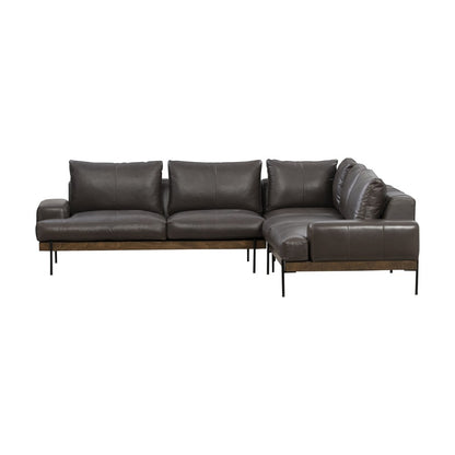 Classic Home - Largo Top Grain Leather Sectional - Brown - 53007574 view 4