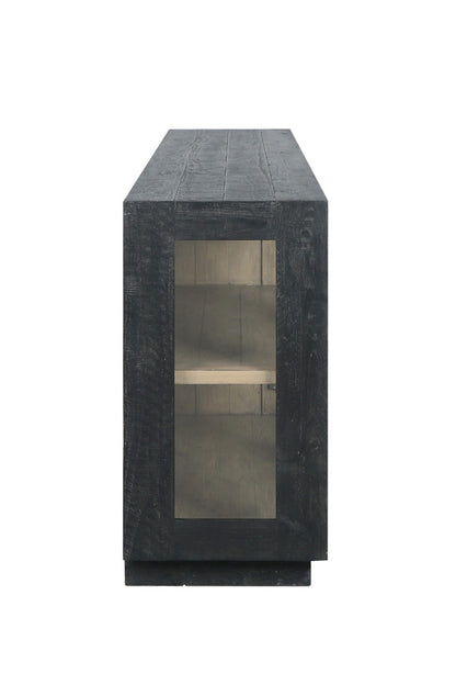 Classic Home - Larson 90in Glass Reclaimed Pine Wood Sideboard In Black - 52004078 veiw 4