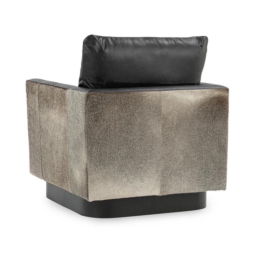 Classic Home  - Lathe Leather and Hide Accent Chair - Black - 53002067 veiw 4