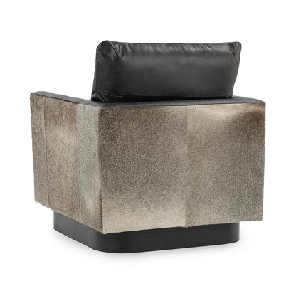 Classic Home  - Lathe Leather and Hide Accent Chair - Black - 53002067 veiw 4