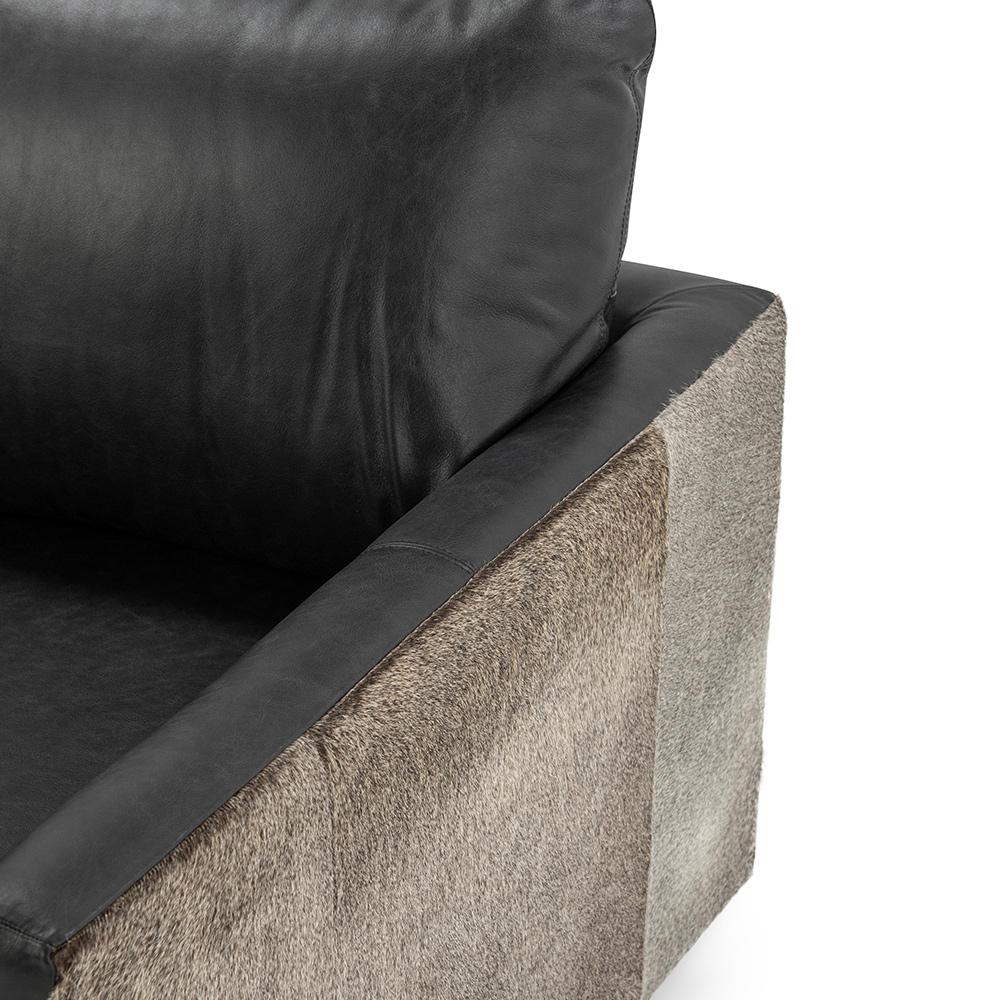 Classic Home  - Lathe Leather and Hide Accent Chair - Black - 53002067 veiw 6