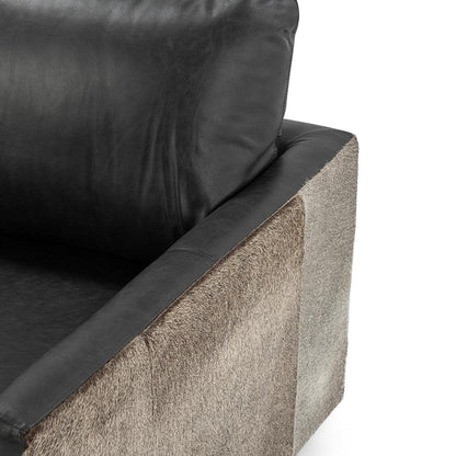 Classic Home  - Lathe Leather and Hide Accent Chair - Black - 53002067 veiw 6