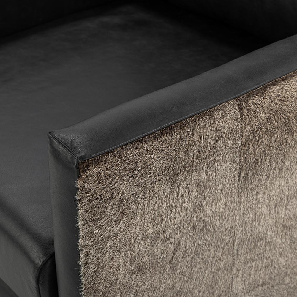 Classic Home  - Lathe Leather and Hide Accent Chair - Black - 53002067 veiw 8