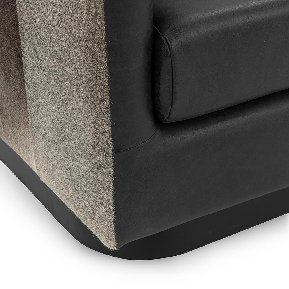 Classic Home  - Lathe Leather and Hide Accent Chair - Black - 53002067 veiw 9