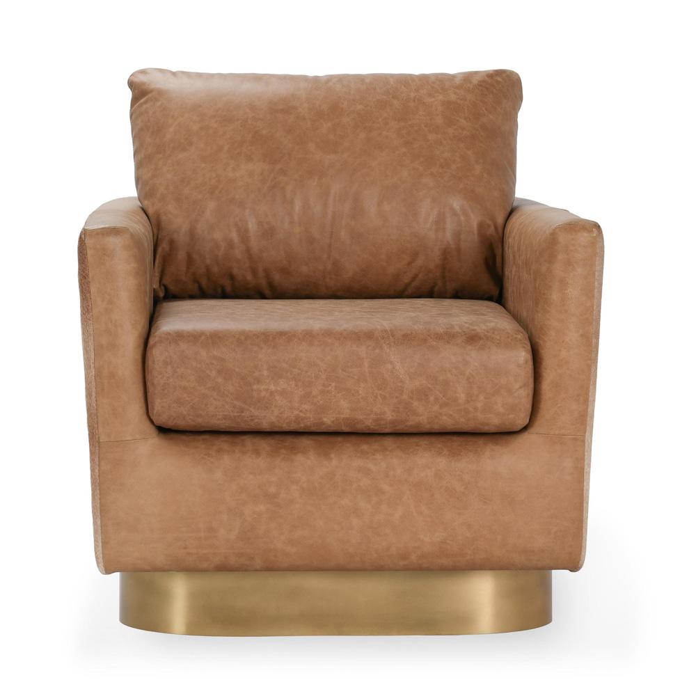 Classic Home - Lathe Leather And Hide Accent Chair In Chestnut - 53002009 veiw 2