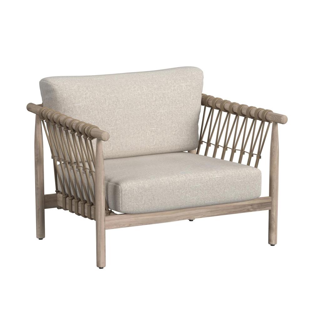 Classic Home - Leo Teak Wood Coastal Outdoor Accent Chair In Taupe - 53051567 veiw 1
