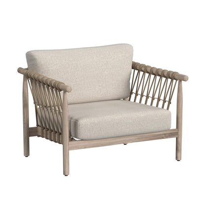 Classic Home - Leo Teak Wood Coastal Outdoor Accent Chair In Taupe - 53051567 veiw 1