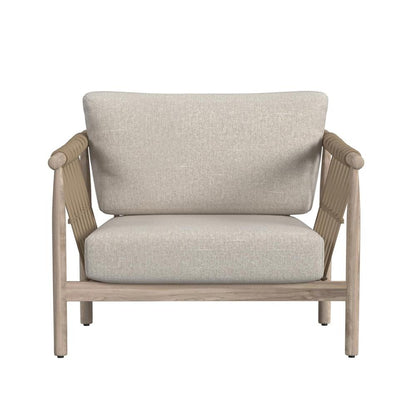 Classic Home - Leo Teak Wood Coastal Outdoor Accent Chair In Taupe - 53051567 veiw 2