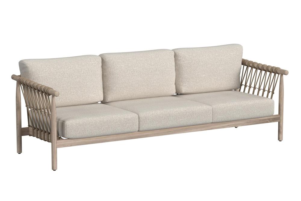 Classic Home - Leo Teak Wood Coastal Outdoor Sofa In Taupe - 53051568 veiw 1