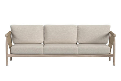 Classic Home - Leo Teak Wood Coastal Outdoor Sofa In Taupe - 53051568 veiw 2
