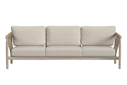 Classic Home - Leo Teak Wood Coastal Outdoor Sofa In Taupe - 53051568 veiw 2