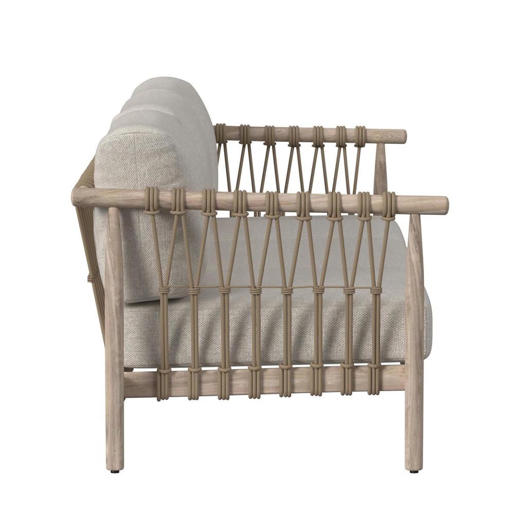 Classic Home - Leo Teak Wood Coastal Outdoor Sofa In Taupe - 53051568 veiw 3