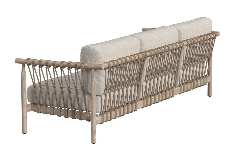 Classic Home - Leo Teak Wood Coastal Outdoor Sofa In Taupe - 53051568 veiw 4