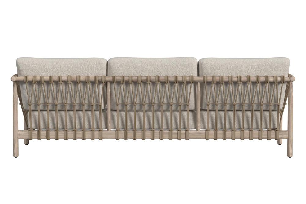Classic Home - Leo Teak Wood Coastal Outdoor Sofa In Taupe - 53051568 veiw 5