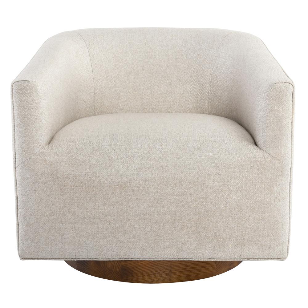 Classic Home Leonard Swivel Fabric Accent Chair - Thumbnail 4