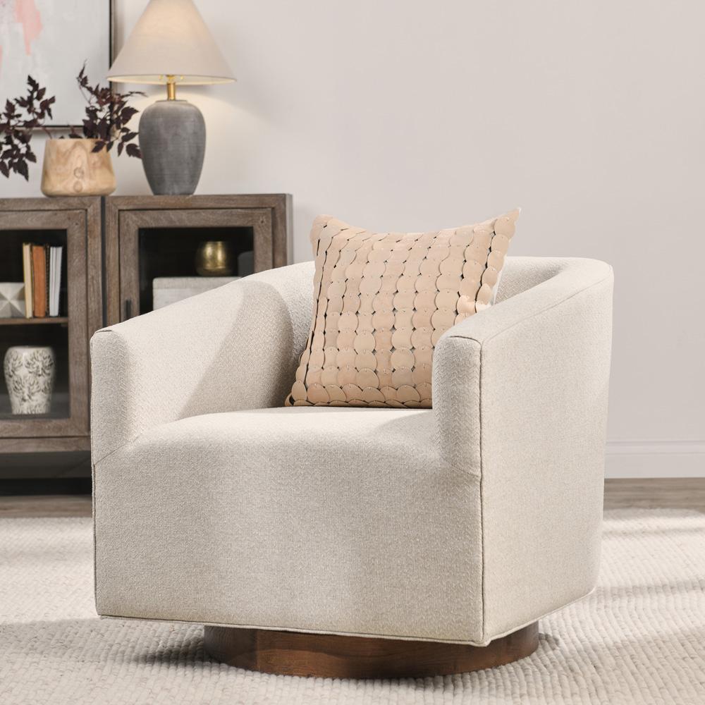 Classic Home Leonard Swivel Fabric Accent Chair - Thumbnail 2