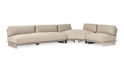 Classic Home  - Livia Outdoor Teak Modular Sectional - Taupe - 53051647 veiw 1