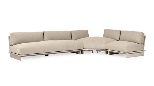 Classic Home  - Livia Outdoor Teak Modular Sectional - Taupe - 53051647 veiw 1