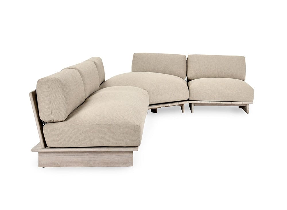 Classic Home  - Livia Outdoor Teak Modular Sectional - Taupe - 53051647 veiw 2