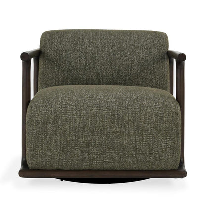Classic Home - Lucia Mid-Century  Green Boucle Fabric Upholstered Swivel Accent Chair - 53004802 veiw 2