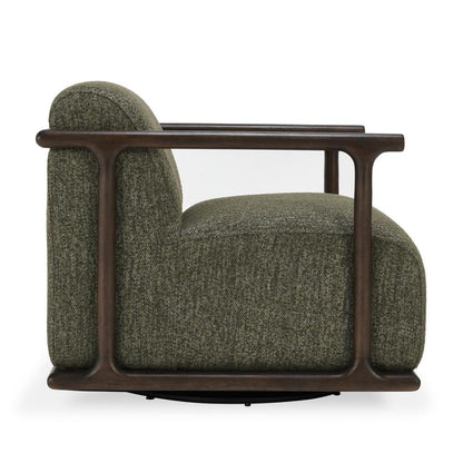 Classic Home - Lucia Mid-Century  Green Boucle Fabric Upholstered Swivel Accent Chair - 53004802 veiw 3