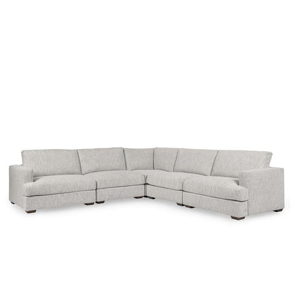 Classic Home - Ludwig 5-Piece Upholstered Fabric Sectional Sofa In Ivory - 53004809 veiw 2