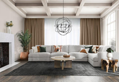 Classic Home - Ludwig 5-Piece Upholstered Fabric Sectional Sofa In Ivory - 53004809 veiw 8