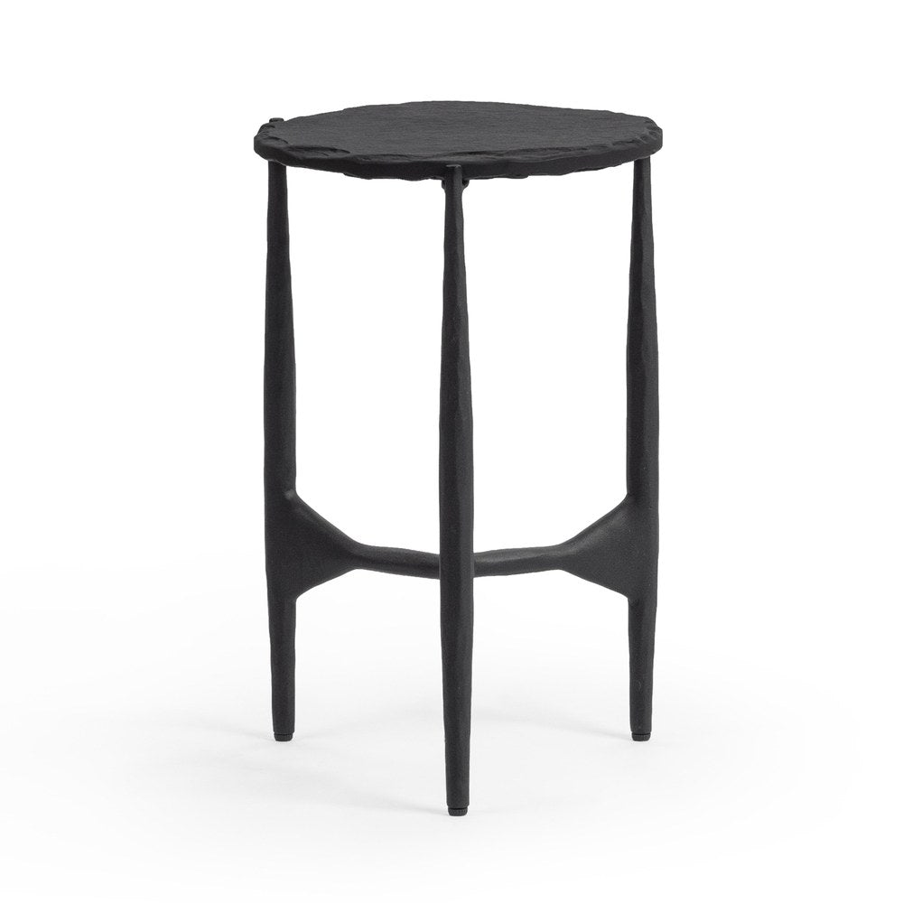 Classic Home - Luka Stone and Iron End Table - Charcoal Forge - 51012190 view 1