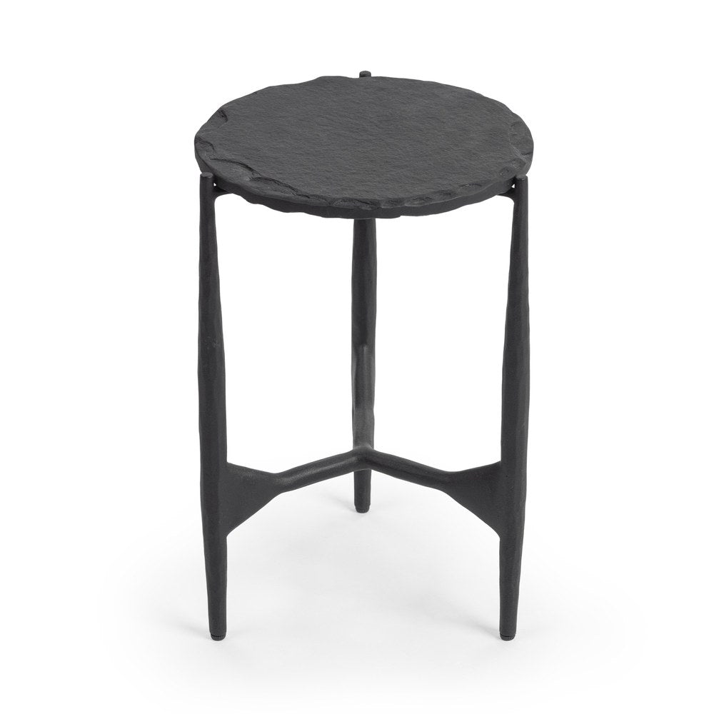 Classic Home - Luka Stone and Iron End Table - Charcoal Forge - 51012190 view 3