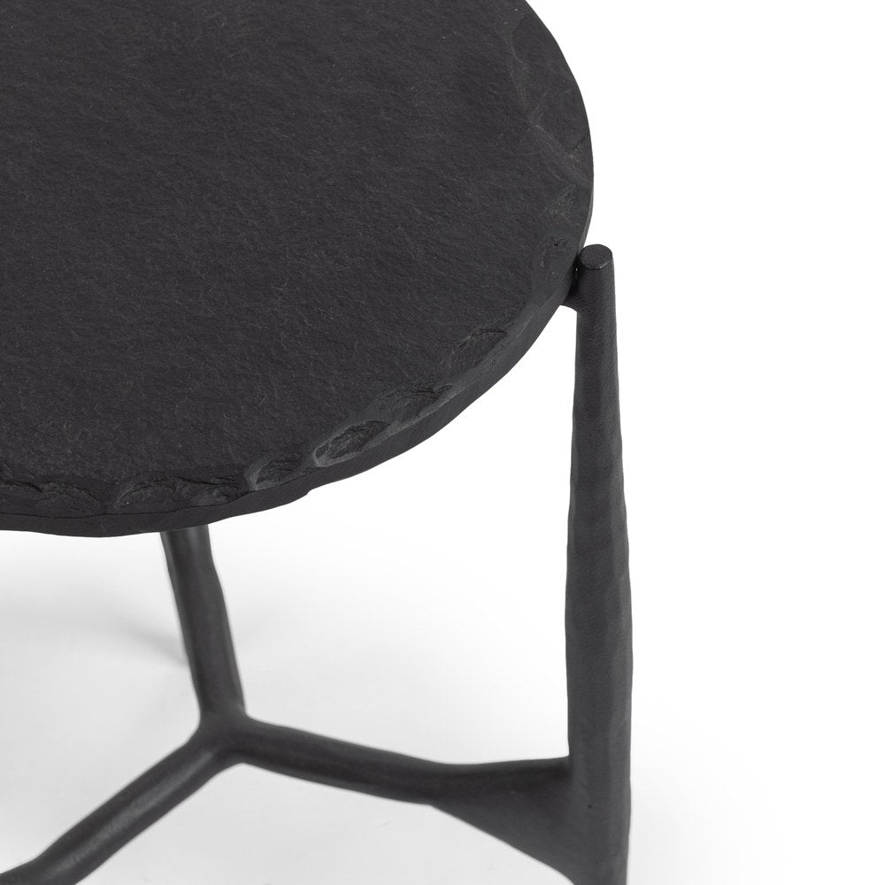 Classic Home - Luka Stone and Iron End Table - Charcoal Forge - 51012190 view 4
