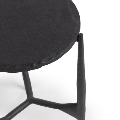 Classic Home - Luka Stone and Iron End Table - Charcoal Forge - 51012190 view 4