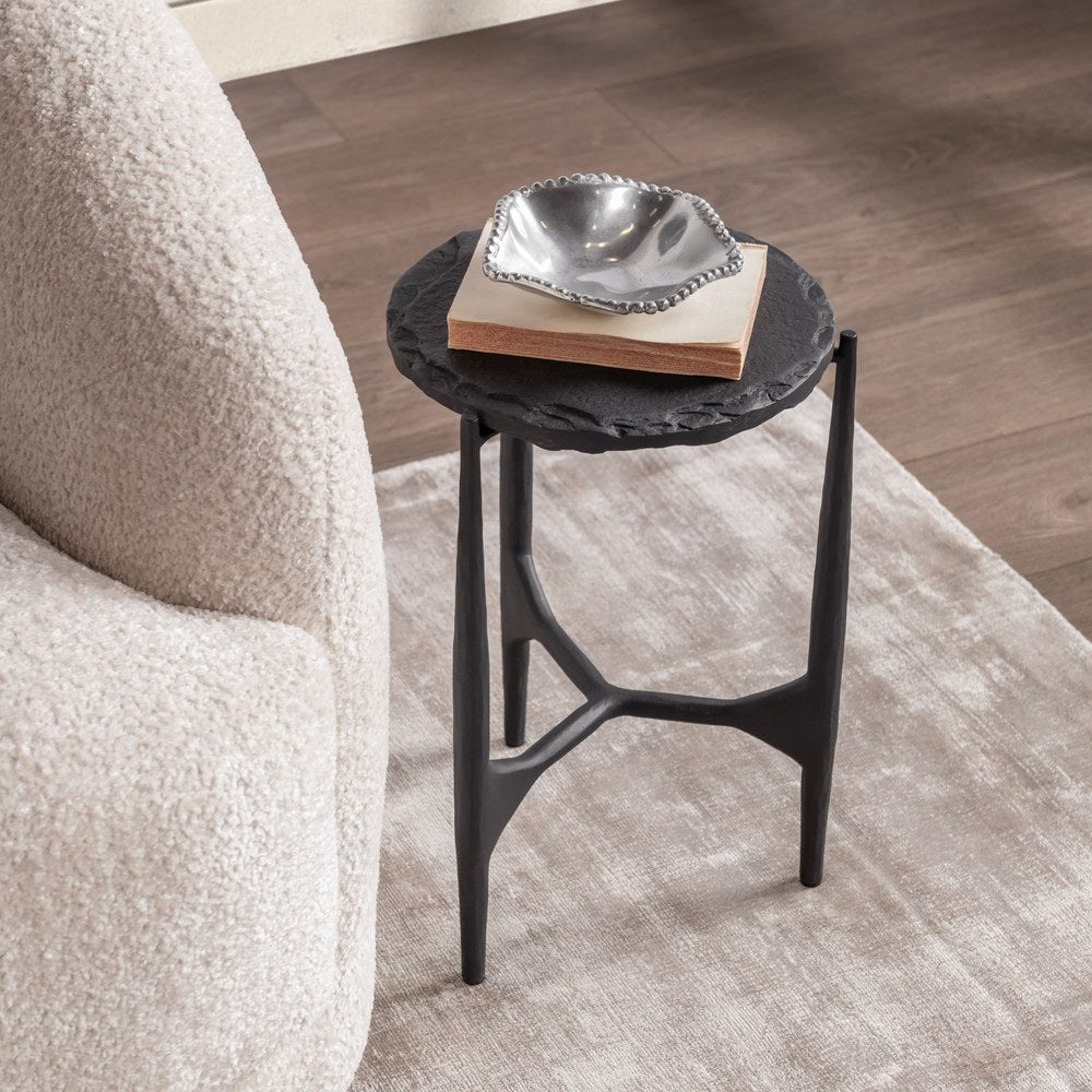 Classic Home - Luka Stone and Iron End Table - Charcoal Forge - 51012190 view 7
