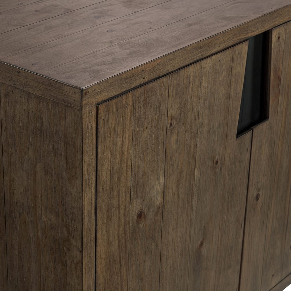 Classic Home - Lyra 78in Reclaimed Pine Wood Buffet Sideboard In Smoke Brown - 52004186 view 6