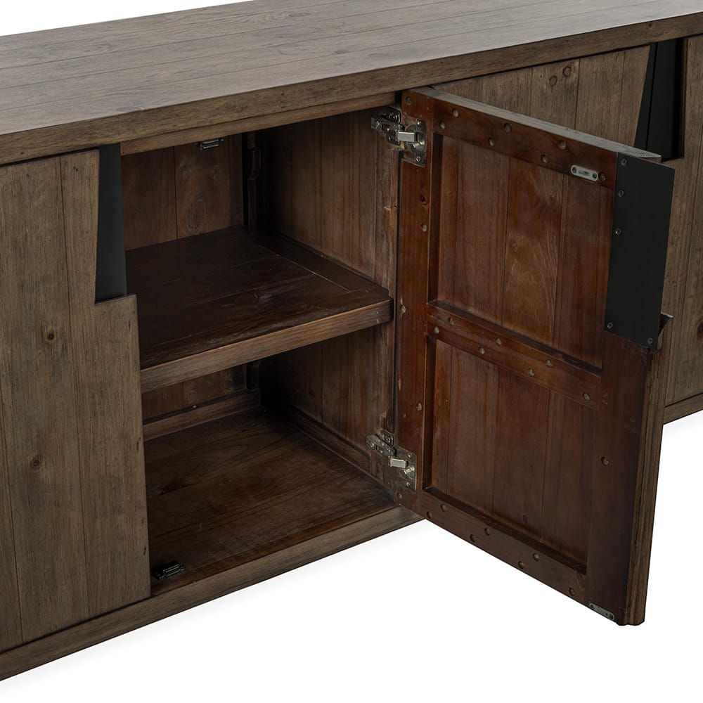 Classic Home - Lyra 78in Reclaimed Pine Wood Buffet Sideboard In Smoke Brown - 52004186 view 7