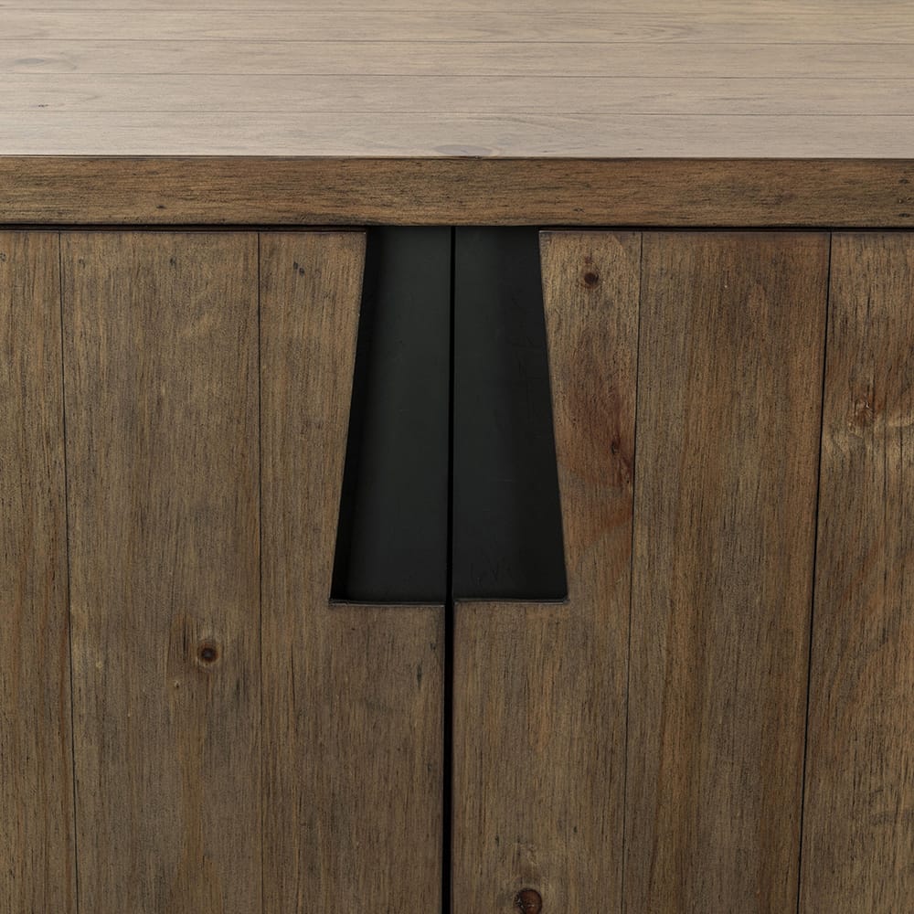 Classic Home - Lyra 78in Reclaimed Pine Wood Buffet Sideboard In Smoke Brown - 52004186 view 9