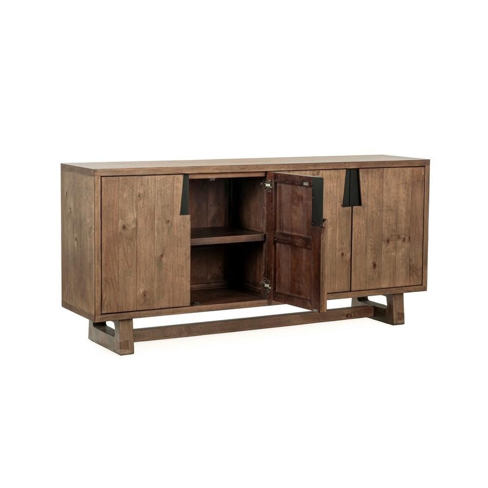 Classic Home - Lyra 78in Reclaimed Pine Wood Buffet Sideboard In Smoke Brown - 52004186 view 3